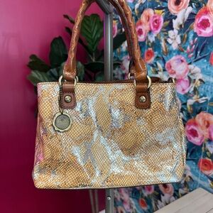 Patricia Nash Gold and Silver Shoulder Bag